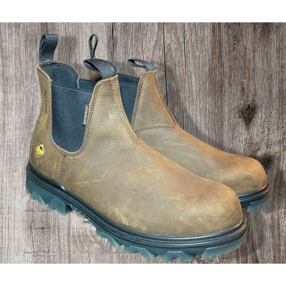 Wolverine - Men's I-90 Romeo Slip-On Construction Boots, Brown, Size 7.5